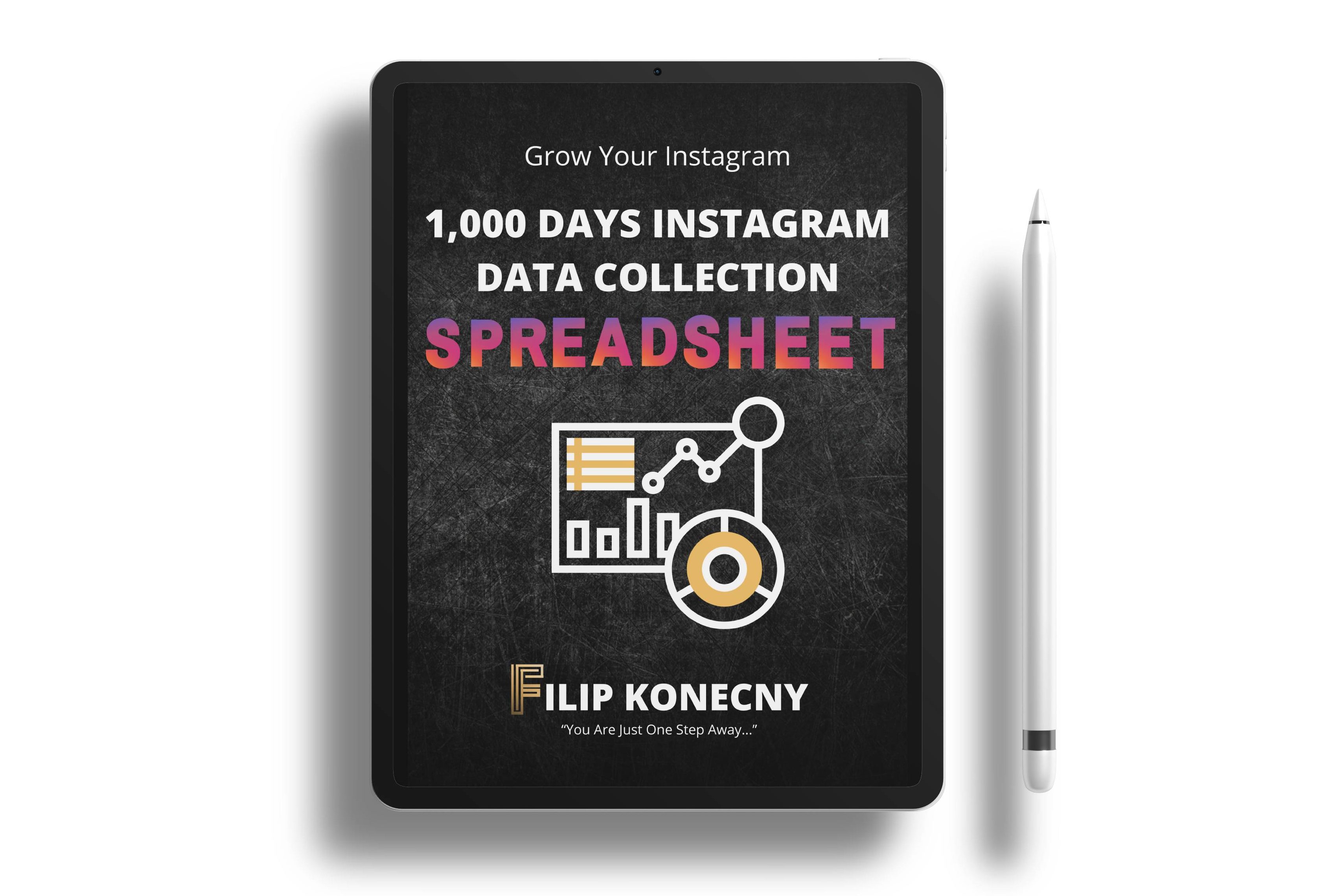 1,000 days Instagram data collection spreadsheet